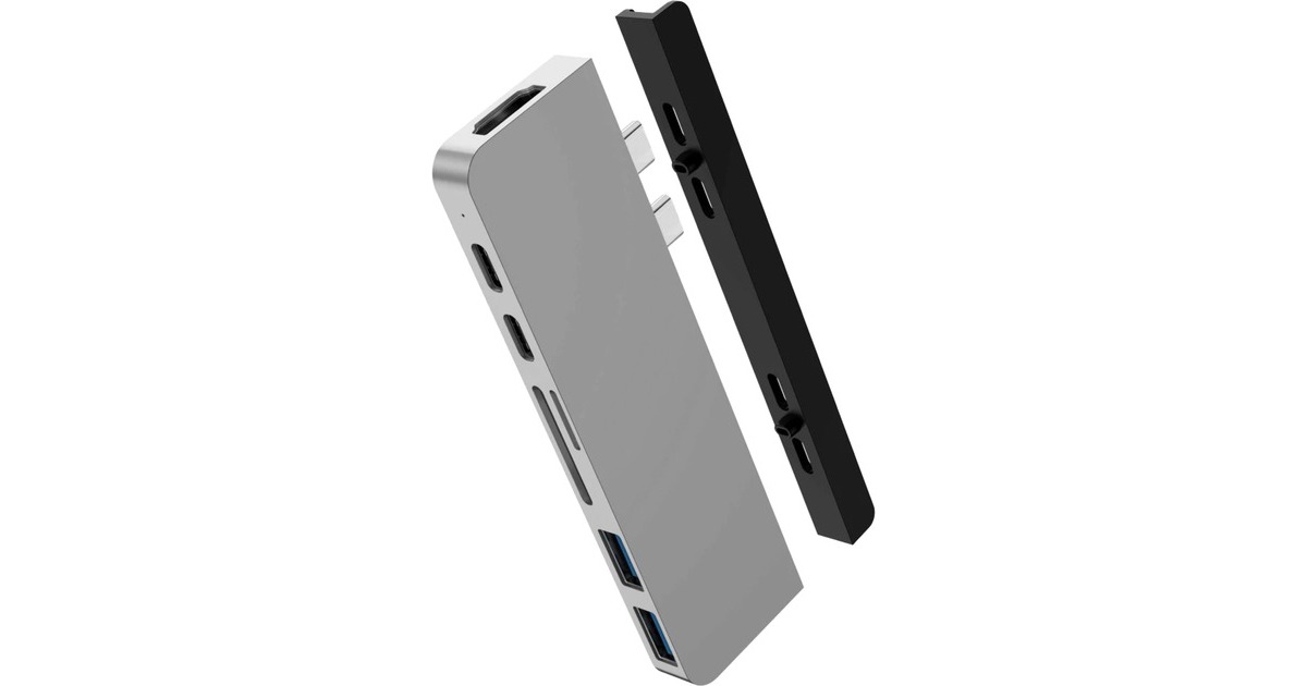 HyperHyperDrive DUO 7-in-2 USB-C Hub dockingstation  (Zilver)