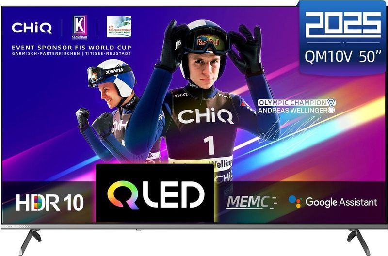 CHiQ U50QM10V - Smart TV - 50 Inch - QLED Pro - 4K UHD - Randloos Metal Design - Dolby Audio