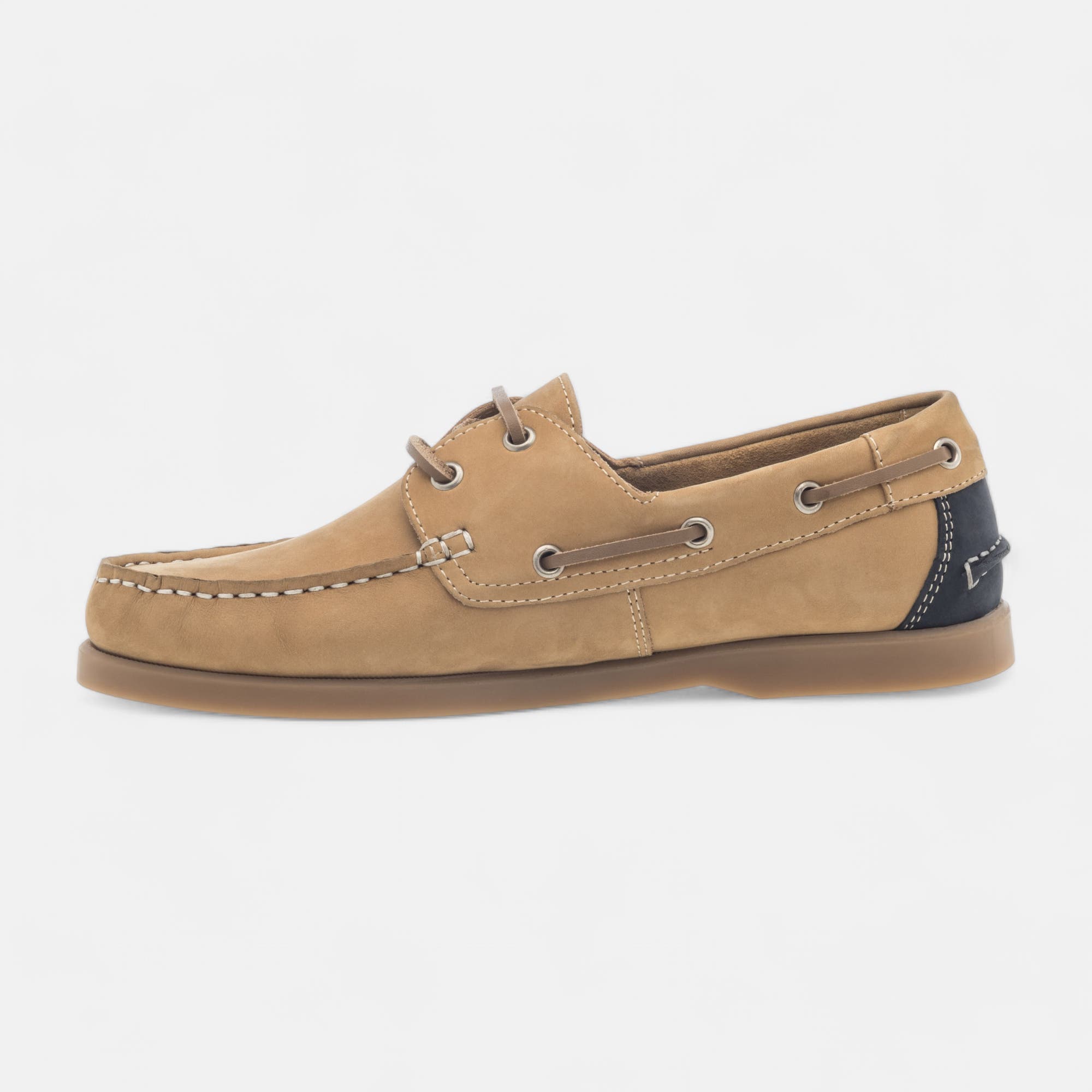 Chaussures bateau Homme en cuir beige