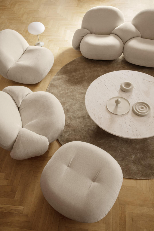 Gubi Epic salontafel Ø80 Burnt Red Travertine