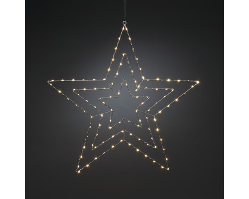Konstsmide Micro LED Zilveren Ster Silhouet met 112 LED's, amberkleurige lichtkleur