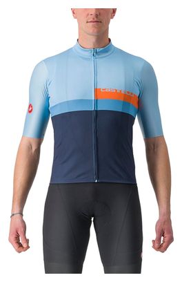 Maillot Manches Courtes Castelli A Blocco Bleu