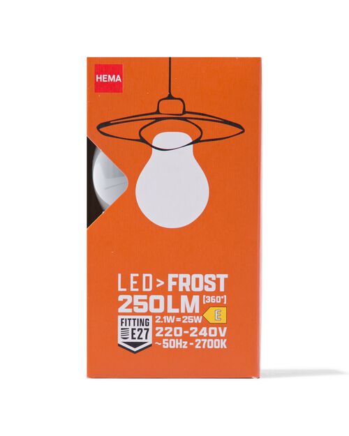 ampoule led poire glass frost E27 2,1W 250lm