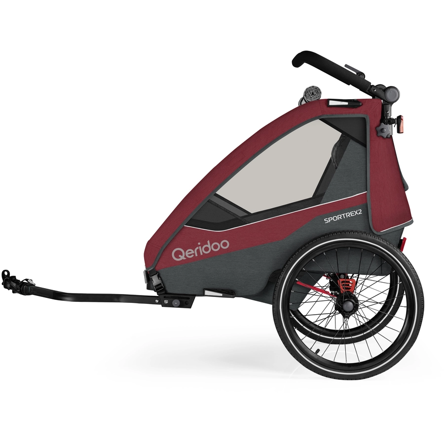 Qeridoo® Kinderfahrradanhänger Sportrex 2 Limited Edition Cayenne Red Kollektion 2023