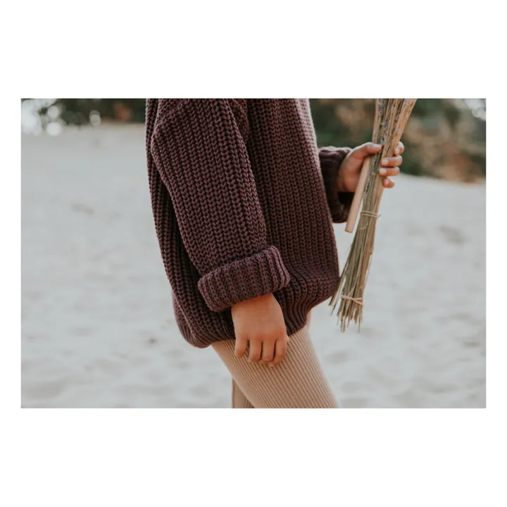 Yuki Pull Chunky Coton Bio | Bordeaux