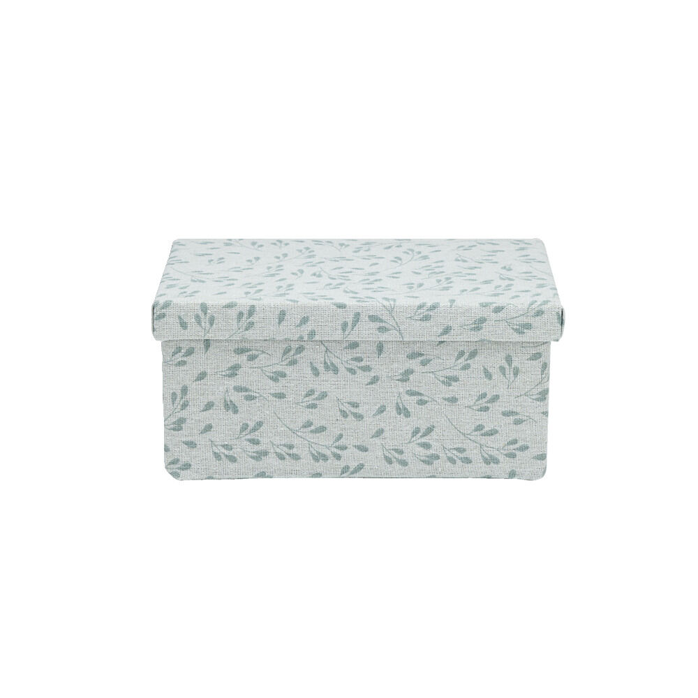 Boîte de rangement en carton et coton 27,5x12,5xH17,5cm modèle 2 - Taille M