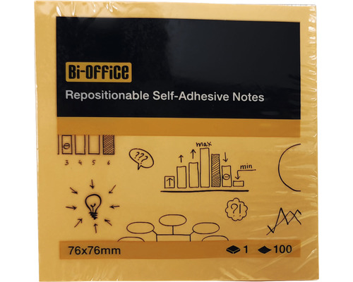 Sticky notes, 100 vellen, 76x76 mm, diverse kleuren