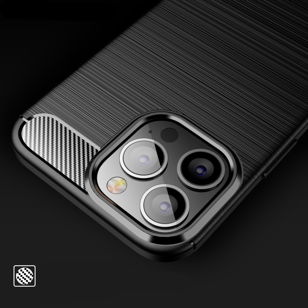 iPhone 13 Pro Gummi Case Schutzhülle im Carbon Look - Dunkelblau