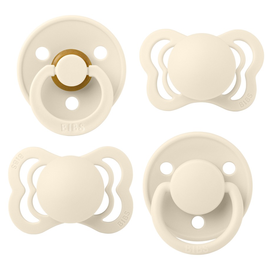 BIBS Pacifiers Try It Collection Ivory Size 1 4pcs