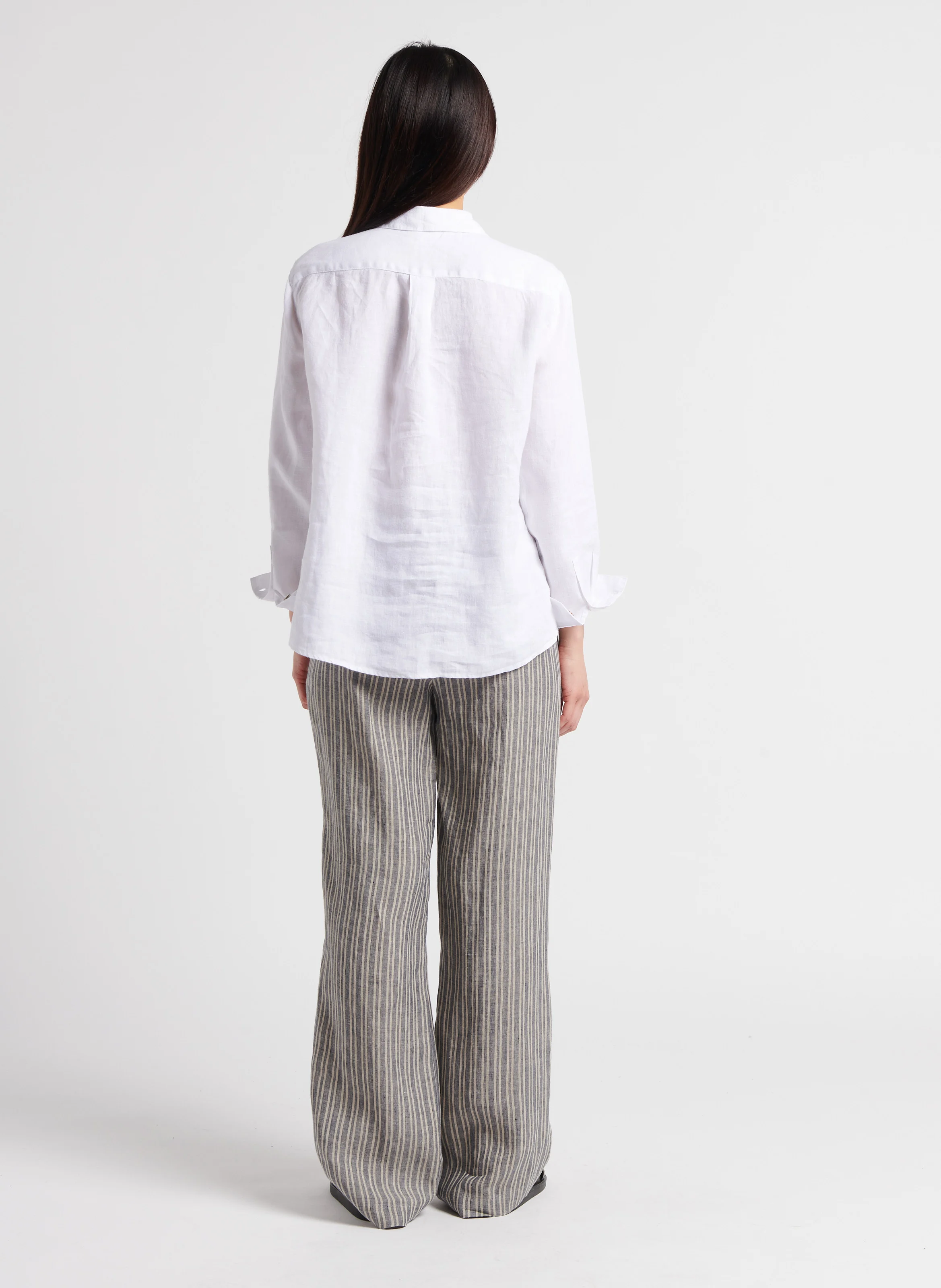 THOMAS - Chemise droite en lin | Blanc