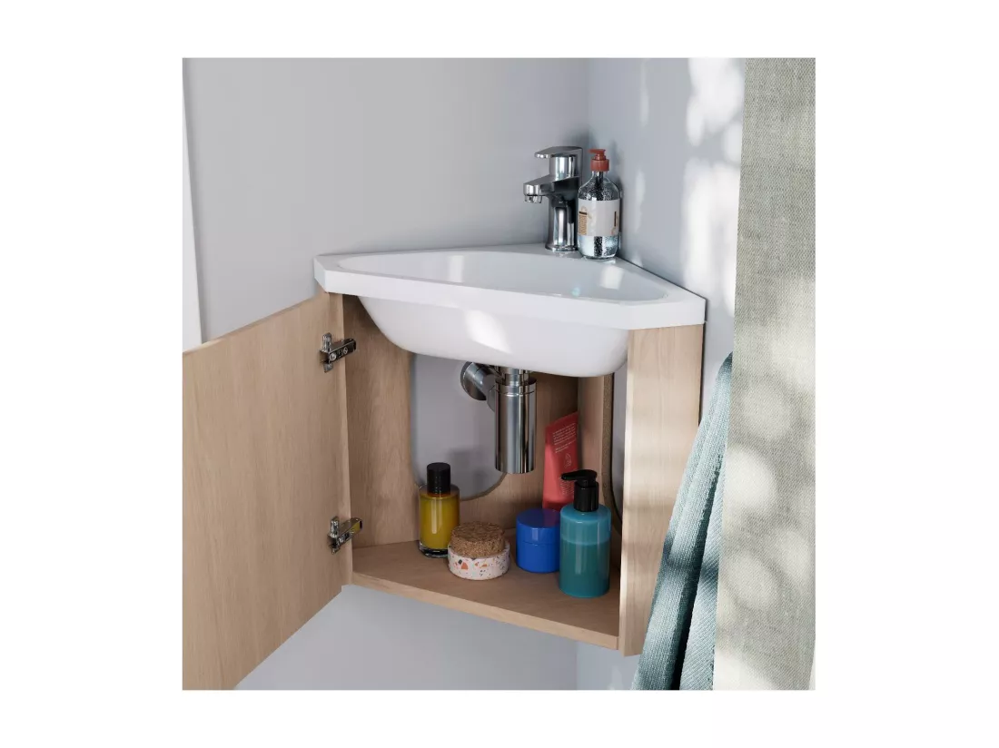 Ensemble meuble lave-mains d'angle KODA + Robinet TAP