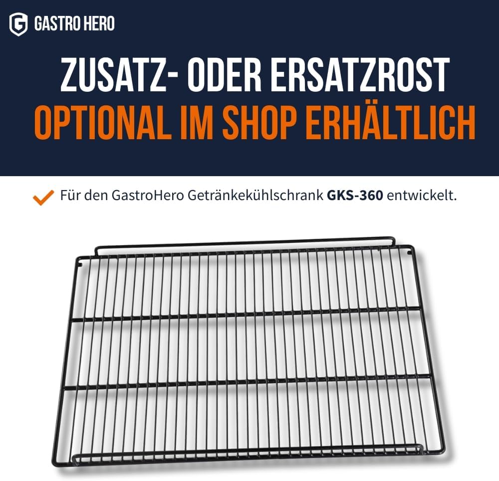 Getränkekühlschrank GKS-360 I 360 L Getränkekühlschrank mit Glastür & LED I Flaschenkühlschrank abschließbar I Bierkühlschrank 0 bis +8 °C