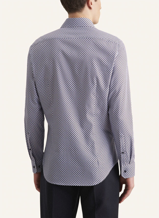 Seidensticker Business Shirt Slim Long sleeve Kent-Collar Print Brown