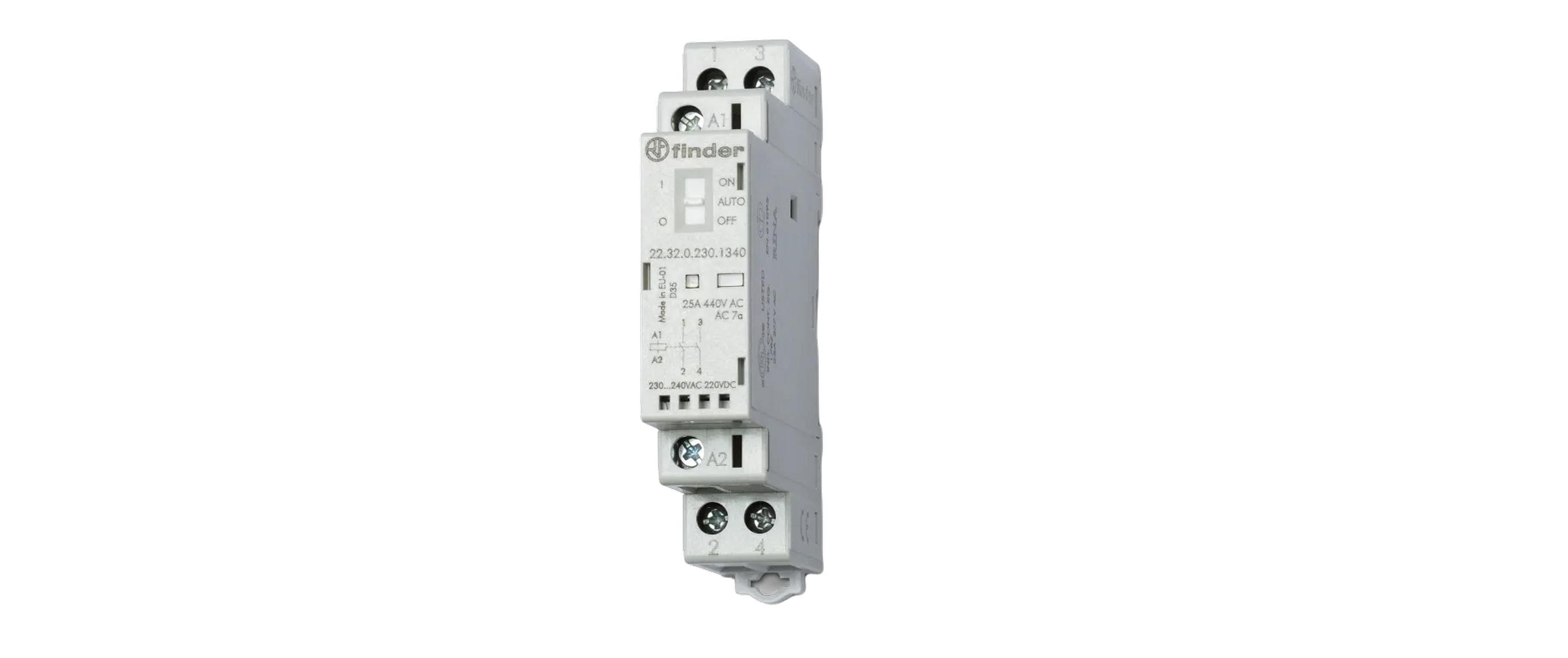 Schütze Serie 22 2S, 25A 12 VInstallationsschütze mit 2 Schliesser