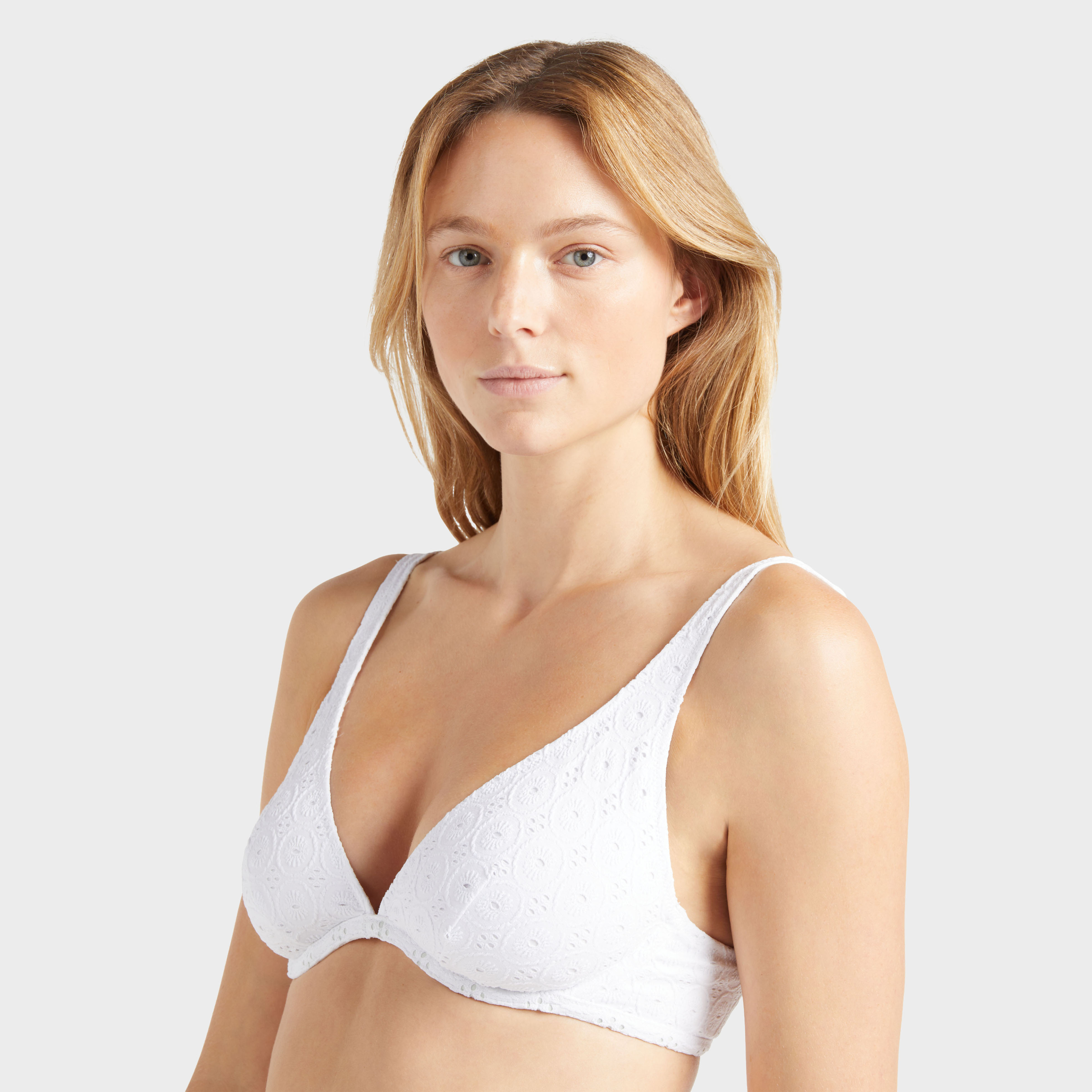 Haut de maillot de bain avec armatures femme Broderie Anglaise