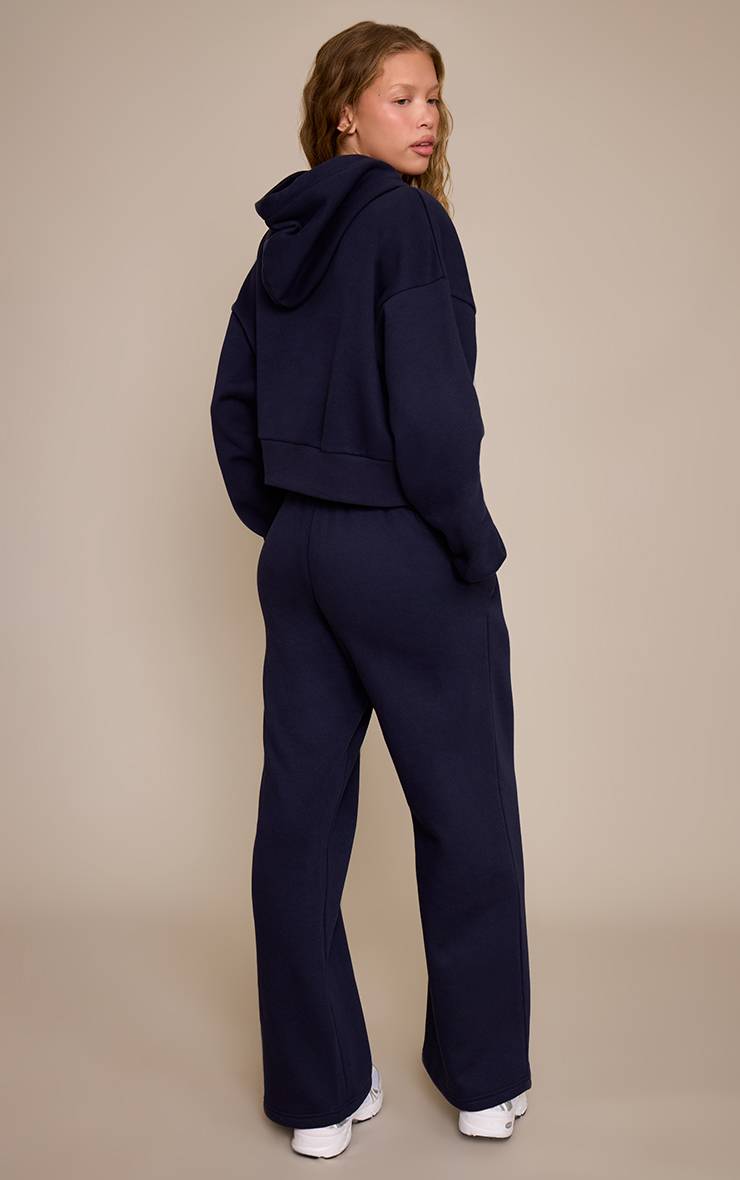 Bleu Marine Jogging Large À Imprimé Prettylittlething