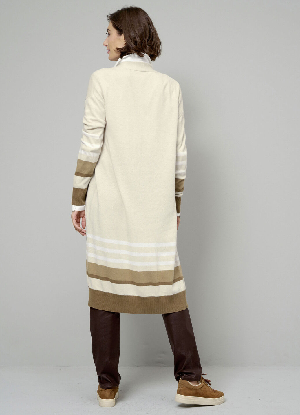 Long-Strickjacke mit Kaschmir