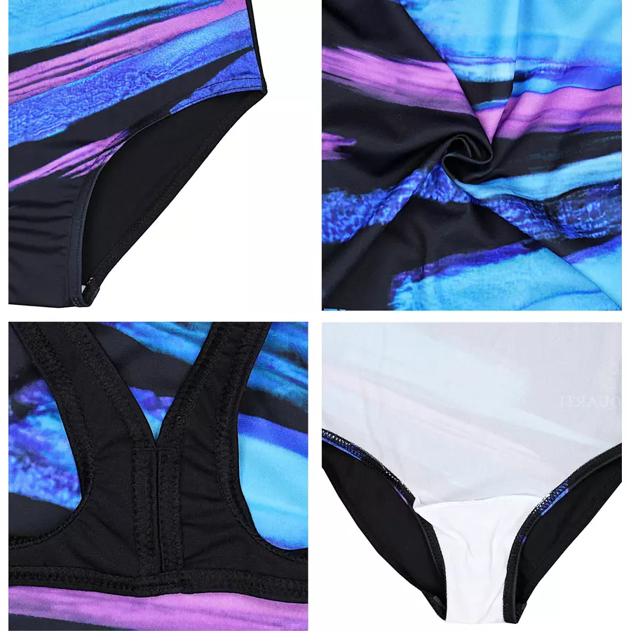 Aquarti Mädchen Badeanzug Chlorresistent Muscleback Wassersport blau Modell 2