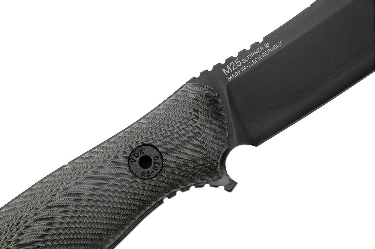 ANV Knives M25 Sleipner DLC, Black Micarta, vaststaand mes