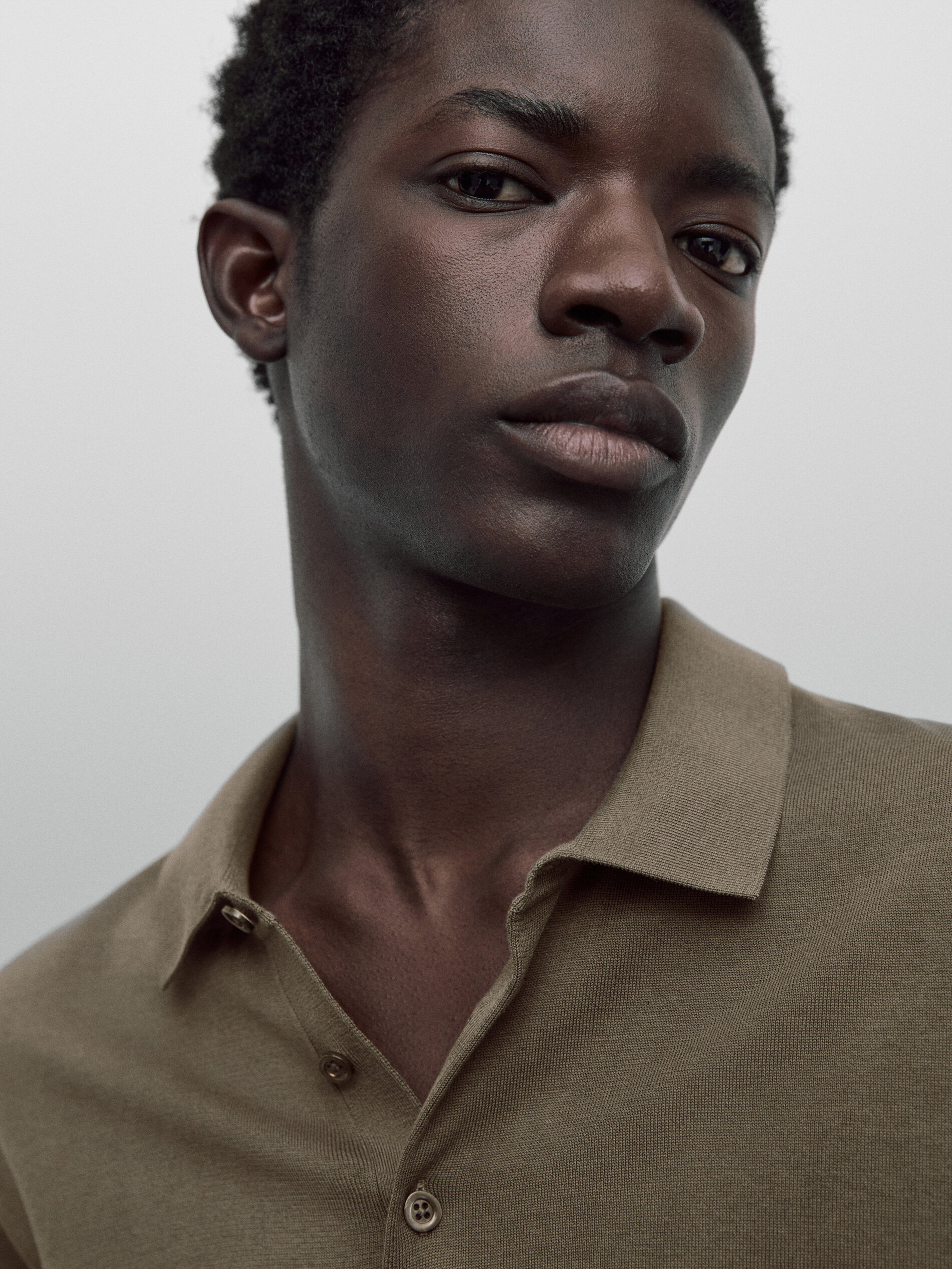 Camisa polo em algodão e seda - Edição Limitada - Cáqui