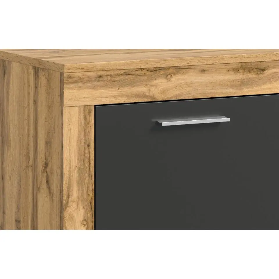 Hioshop Jam dressoir 2 deuren- grijs- eiken decor