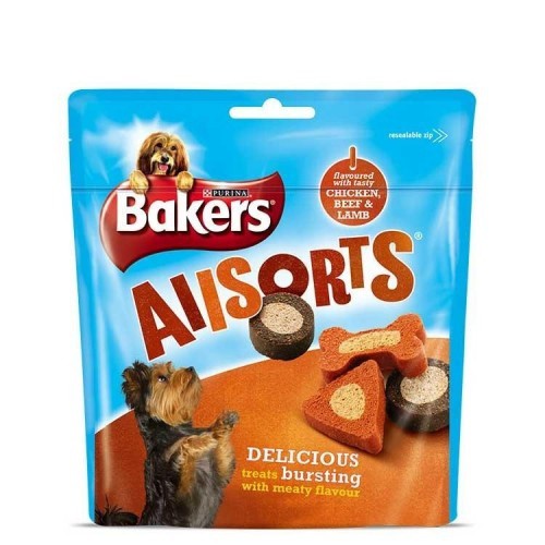 Petiscos sortidos para cães, sabor natural.