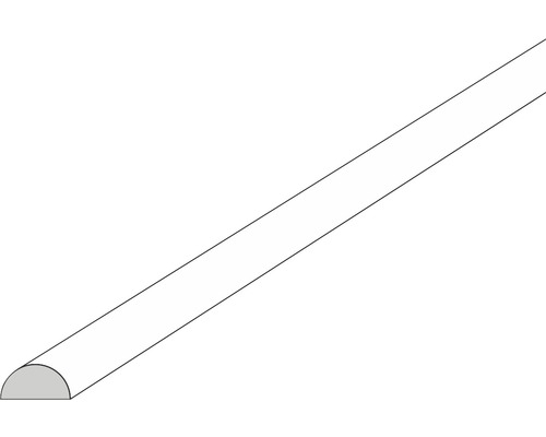 Kunststof halfronde staaf Ø 3,0 mm, lengte: 1000 mm wit
