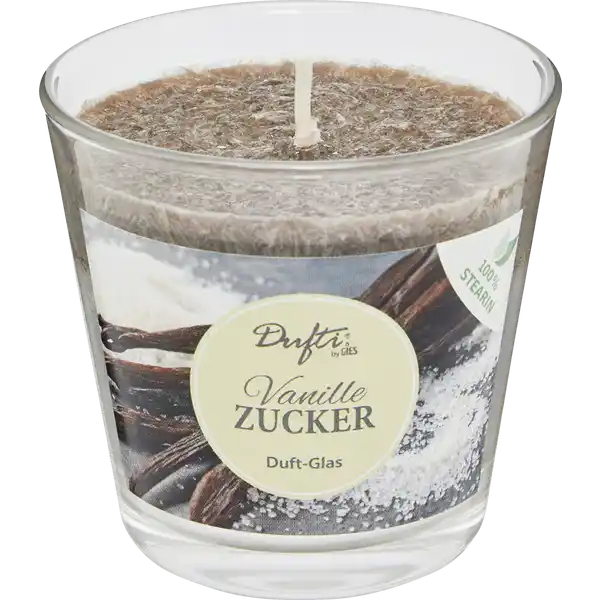 Gefülltes Glas Stearin Vanillezucker