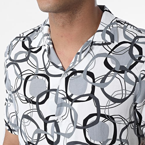 Chemise A Manches Courtes CH-5189 Blanc Gris