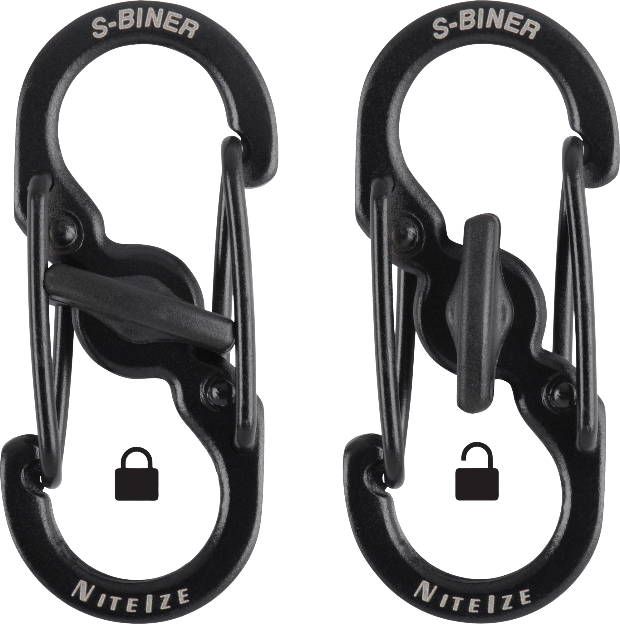 Nite Ize S-Biner MicroLock - schwarz, 2 St.