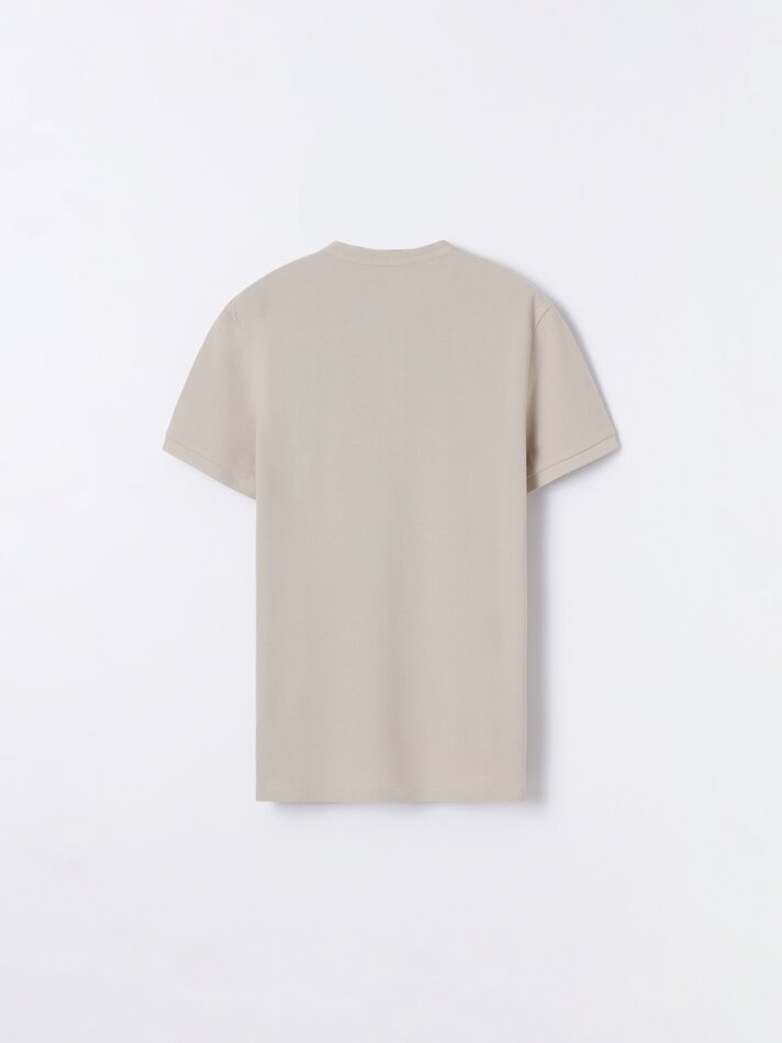 Camisa polo com gola mandarim - Rolo de wafer
