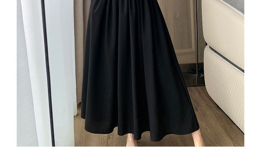 EFO - Mouwloze maxi-A-lijnjurk met ronde hals en effen kleur