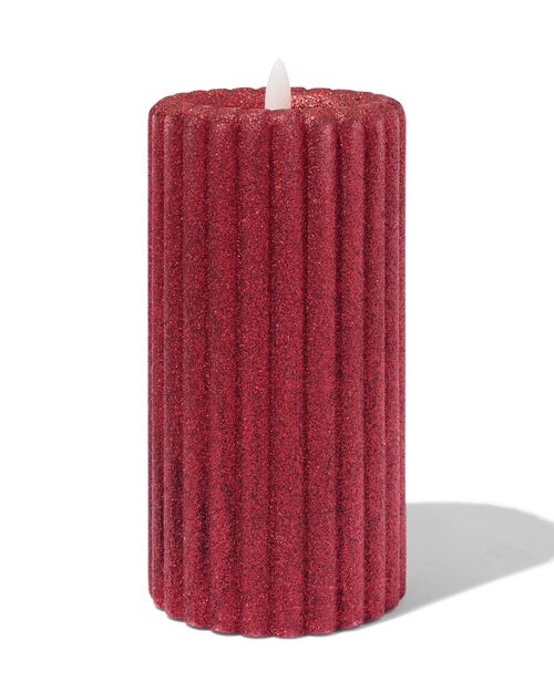 led kaars glitter rood