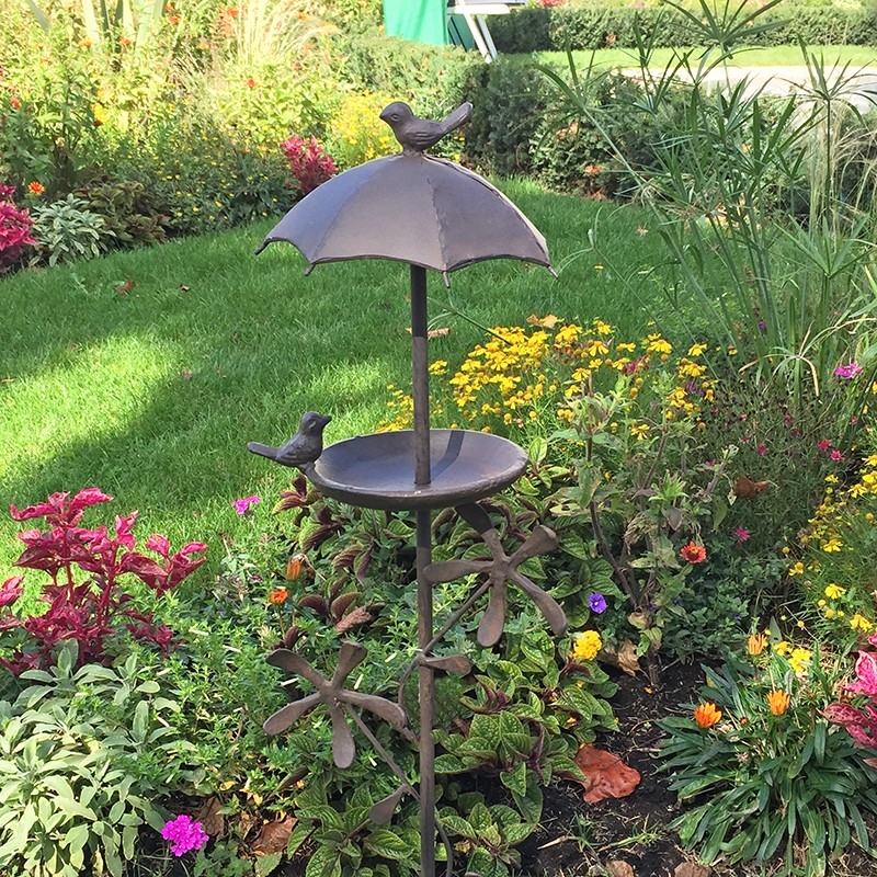 Mangeoire oiseaux parapluie à planter 20x23x118cm