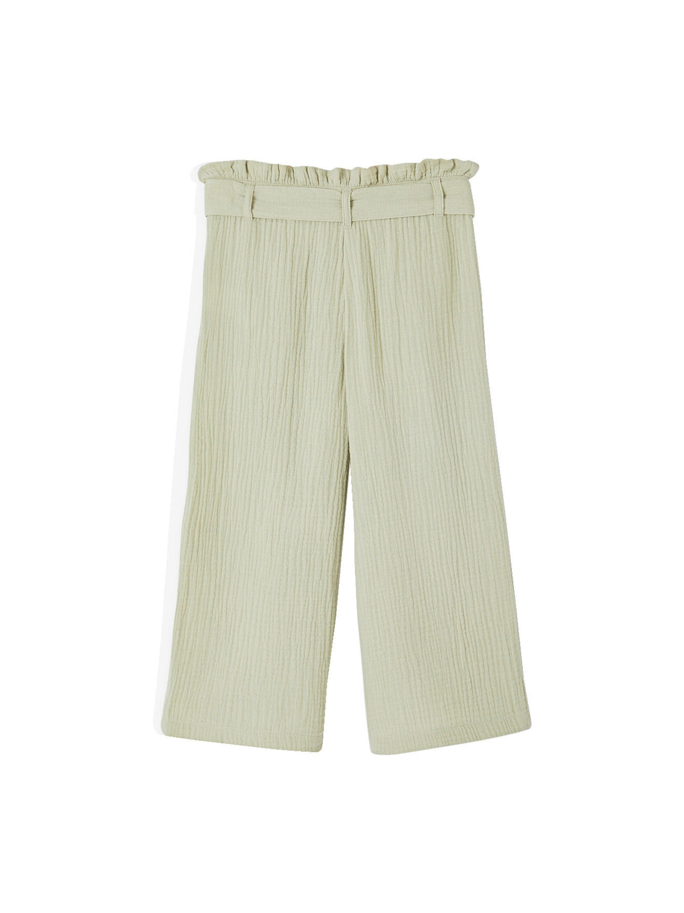 Vertbaudet Mädchen Paperbag-Hose, 7/8 salbeigrün