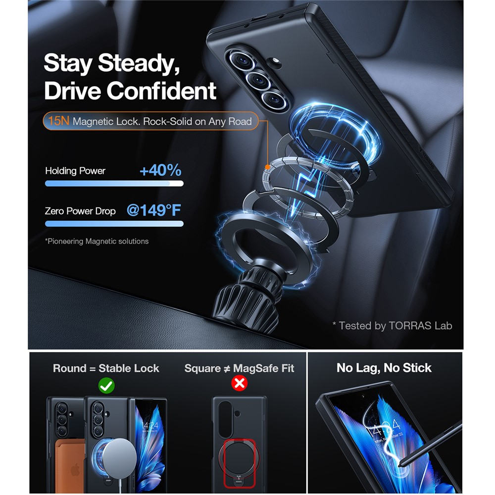 Samsung Galaxy Z Fold7 Ostand Q3 Spin Hardcase Hülle mit Kickstand Haltering   2x Displayschutzglas - Schwarz