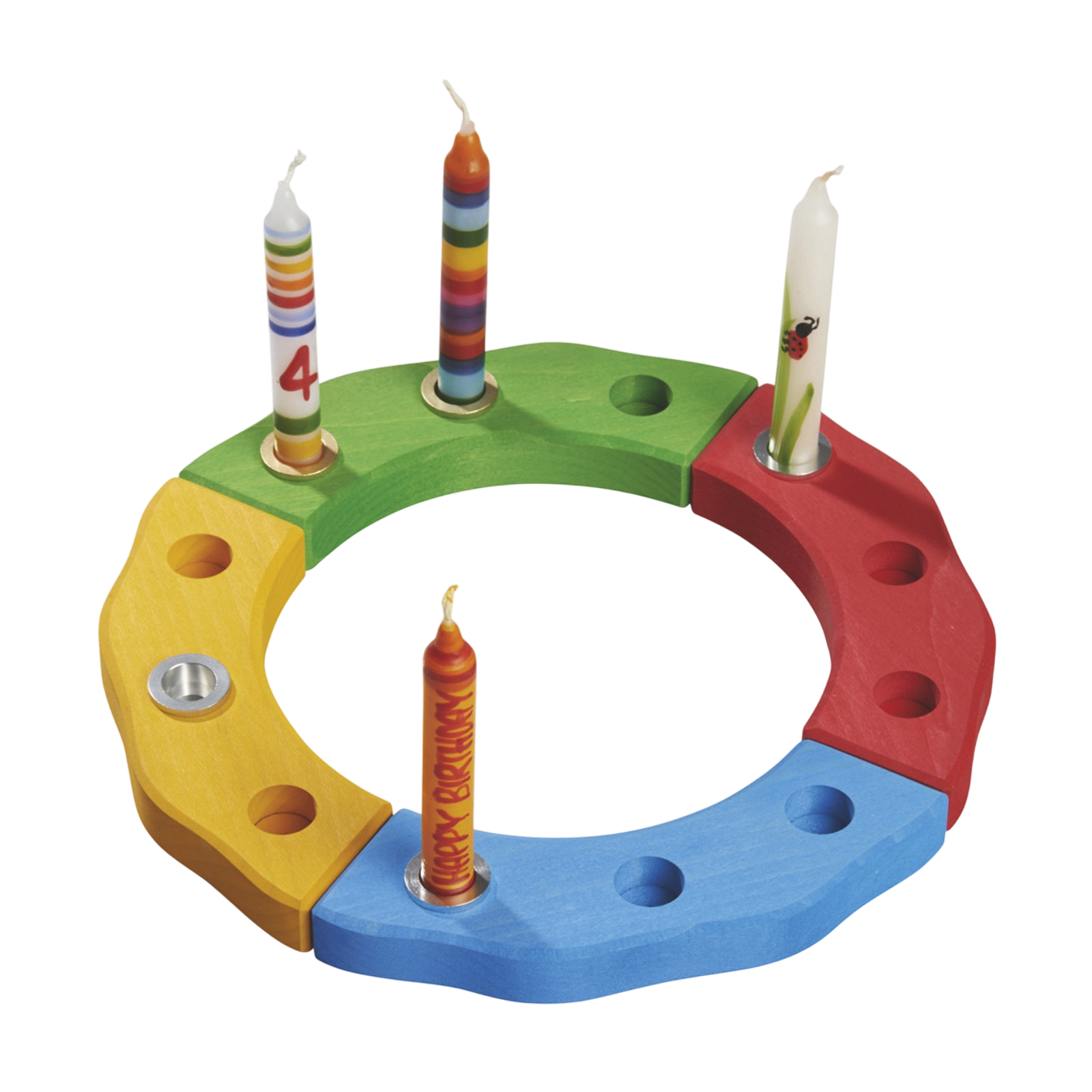 GRIMM's Kerze Ringelbunt Zahl 6