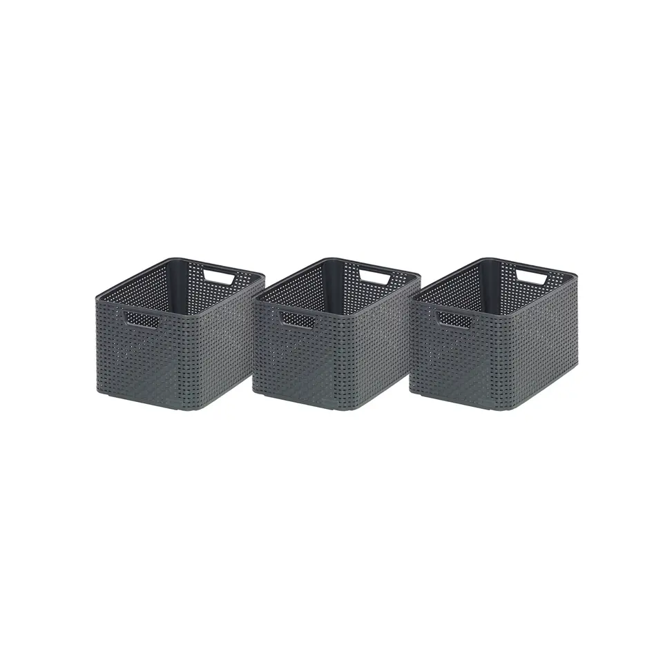 Curver Style Opbergmand L - 30L - 3 stuks - Antraciet