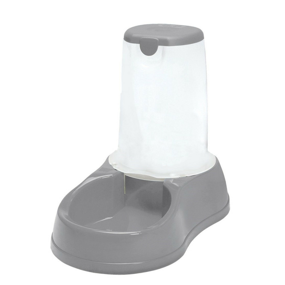 Distributeur de croquettes 3.5 kg, gris en plastique, pour chien ou chat