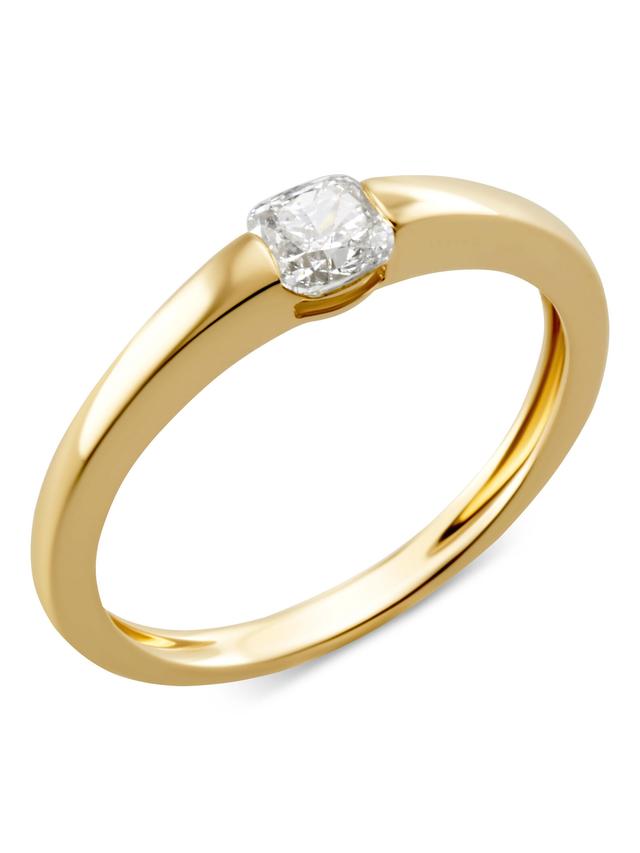 Brillant-Ring, Cushion, 0,50 ct., SI, Gold 585