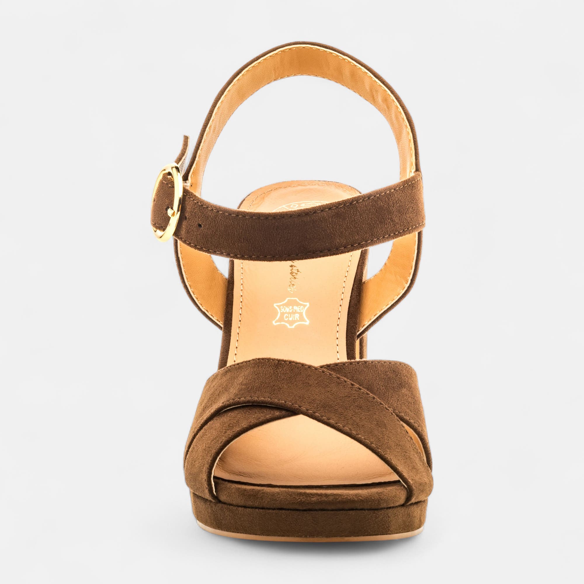 Nu-pieds à talon Femme marron