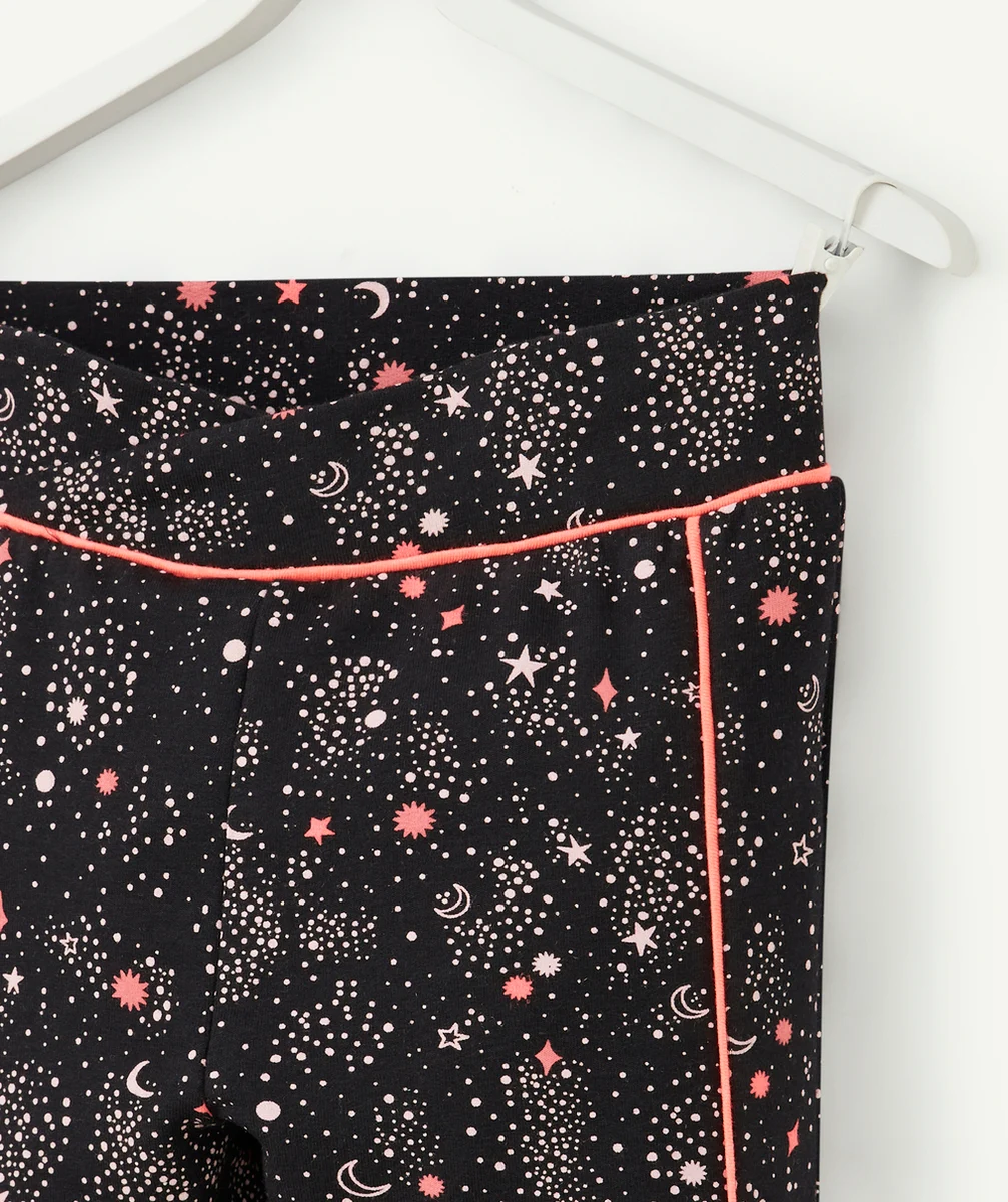 LEGGING FILLE NOIR ET IMPRIMÉ ÉTOILES