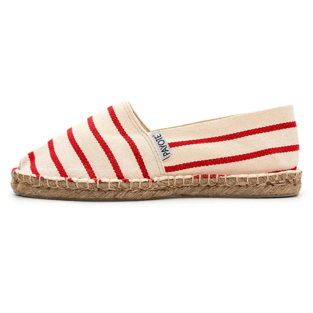 Espadrille Marinière Rayée Rouge