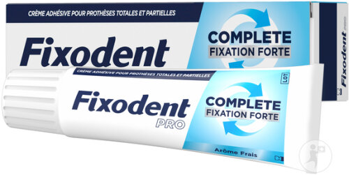 Fixodent Pro Crème Adhésive Complete Fixation Forte Arôme Frais Tube 47g