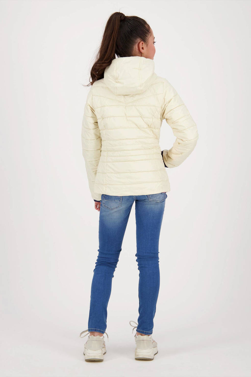 Vingino reversible zomerjas Tijnja met all over print beige/paars