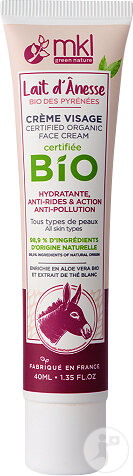MKL Green Nature Lait D'Ânesse Bio Des Pyrénées Crème Visage Tube 40ml
