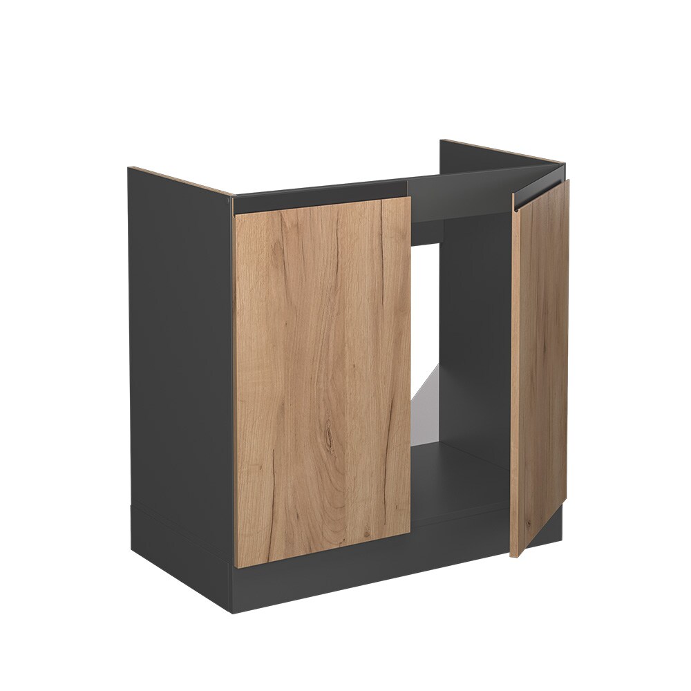Vicco Spülenunterschrank Küchenschrank Küchenmöbel R-Line J-Shape Anthrazit Eiche 80 cm modern