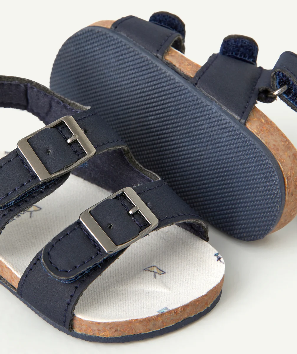 CHAUSSONS BÉBÉ STYLE SANDALES BLEU MARINE