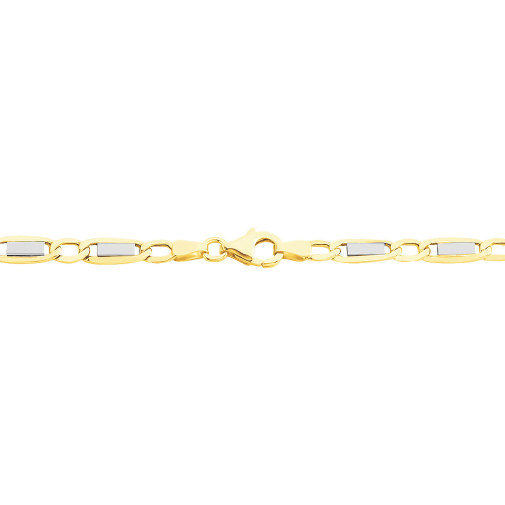 Bracelet Danae Maille Plaquette Alternee 1/1 Or Bicolore