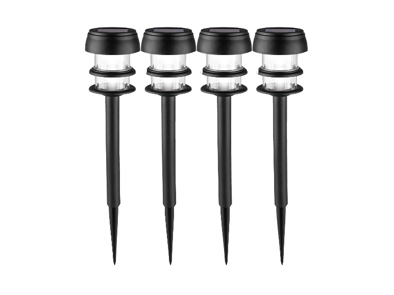 4 solar LED-tuinlampen